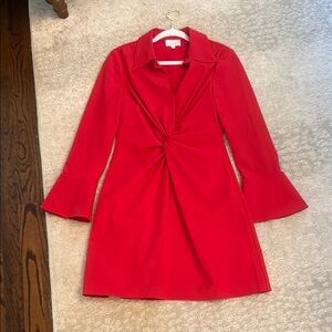 Cinq a Sept McKenna Front Twist Long Sleeve Women's Dress size 8